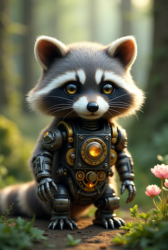 A mechanical raccoon