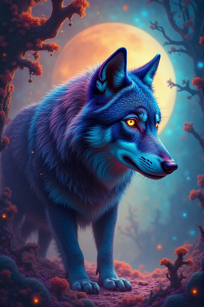 psychedelic wolf