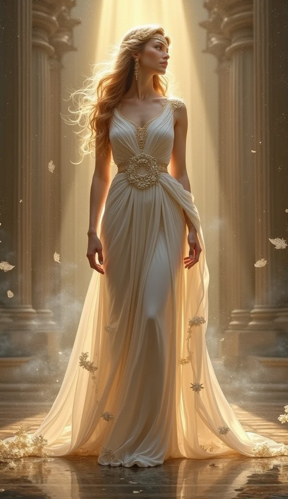 Very beautiful Jupiter goddess, Dress in the style of ancient Greece, whole body