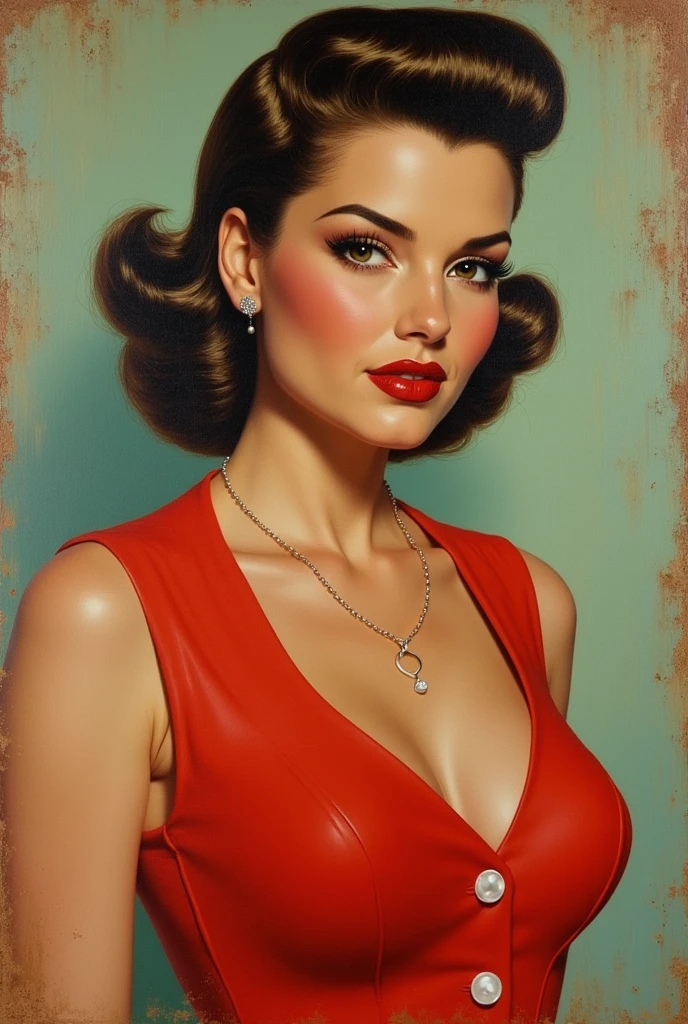 Carmem Miranda in 50s pin-up style, not Gil Evergren&#39;s style, Oil painting&#39;Oil.