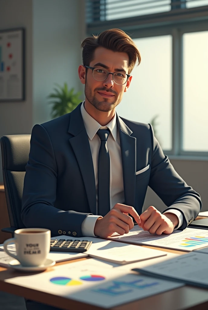 To create a realistic image of "CAPRICORNIO, the CEO of the Organization", consider the following details:
1. **General appearance**: An individual with a professional and organized appearance, perhaps wearing a suit or a set of impeccable business attire. He may have a confident and determined posture, with an expression of focus and efficiency.
2. **enviroment**: The background should reflect a well-organized work environment, like a modern and tidy office. There may be a large work desk with a computer, papers, folders and a diary.
3. **Action**: CAPRICORNIO está no meio de uma reunião ou planejamento, with graphics, spreadsheets and documents spread out in an orderly fashion on the table. He may be using a projector or screen to present a detailed plan., with a well-structured schedule visible.
4. **Accessories**: Include elements such as a detailed calendar, a calculator, and perhaps a coffee cup with a logo or phrase that represents your dedication and sense of humor.. There may be a meticulously organized to-do list on a clipboard or tablet.
5. **enviroment Profissional**: Lighting must be clear and efficient, reflecting a productive work environment. The office can have minimalist decor, with neutral colors and an air of sophistication.
Esta imagem deve transmitir a imagem de CAPRICORNIO como um líder organizado e meticuloso, that brings order and efficiency to any situation, always with a touch of lightness and good humor.
