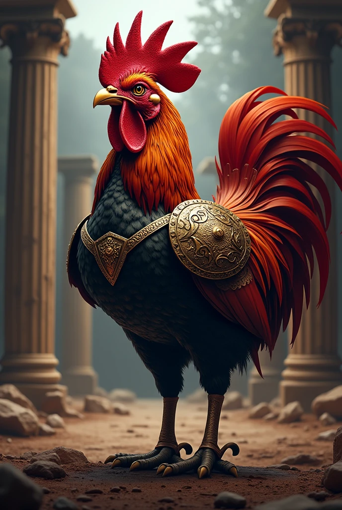 Give me a logo of a rooster that has the name gladiator rooster 