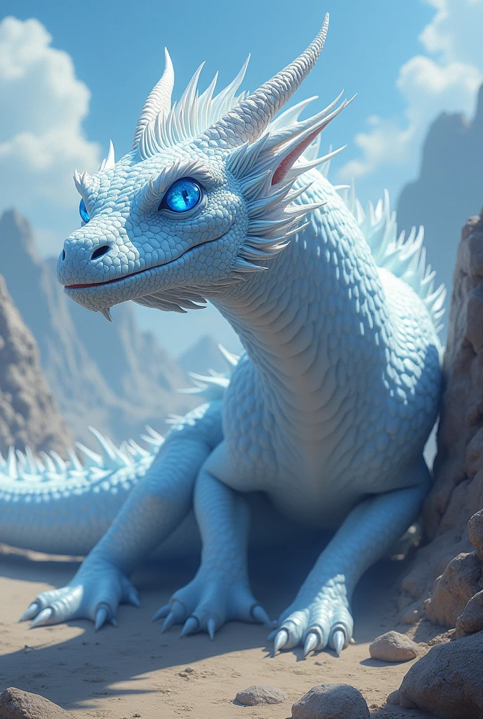 Realistic Blue Eyes White Dragon Creature