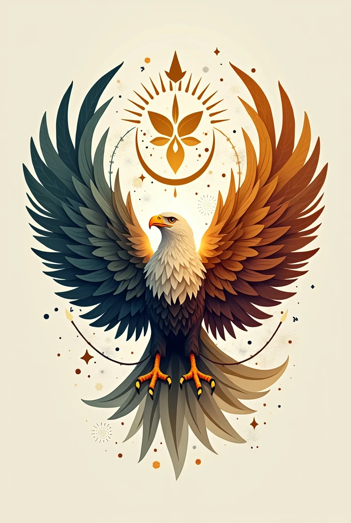 Chat I am opening a community called "Born to win" where I will work with human development and work mainly on the body part,mind and spirit. 

The methodology works through mental reprogramming, emotional, espiritual, vibrational and mainly behavioral because it feeds back to the entire systemic part of the person. 

We have the idea of the eagle within the community because of the whole metaphor of renewal that it experiences at 40 years old.. 

Now make a logo that brings together all this with the idea of the law of sowing. You could make a logo that represents all these elements in a harmonious way., simple and congruent. 