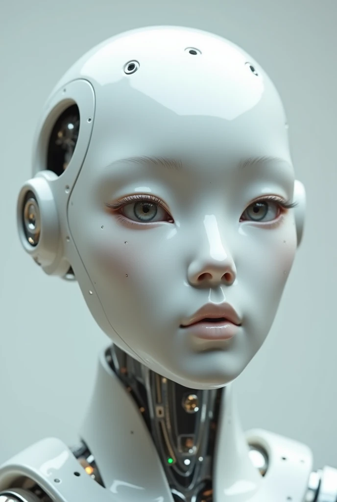 face of a hyperrealistic robot
