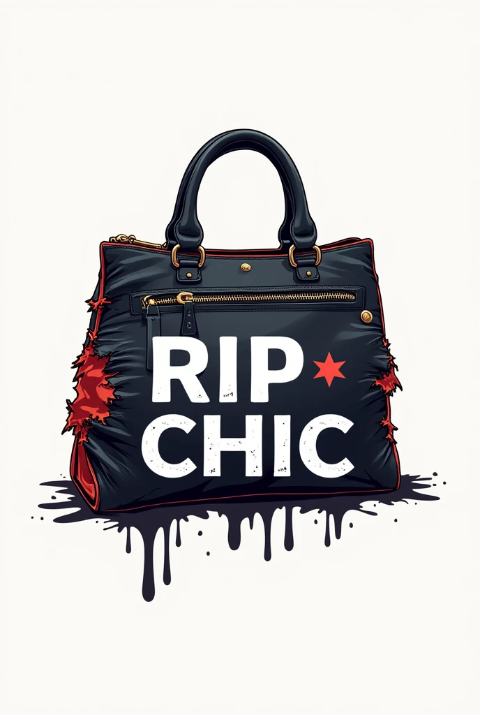 make a logo with the name rip chic and the logo being a ripped bag
