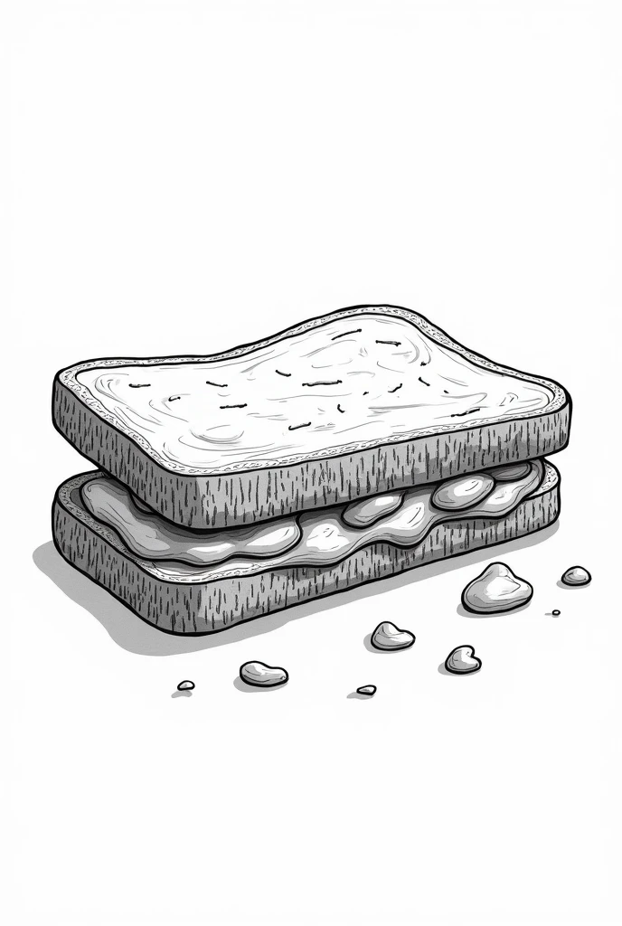 Best Quality, High resolution, masterpiece:1.2, ultra detailed, realist :1.37. , White background, monochrome, Line drawing, Sketch., Make sure the lines are clear and well defined for easy coloring.. peanut butter and jelly sandwiches