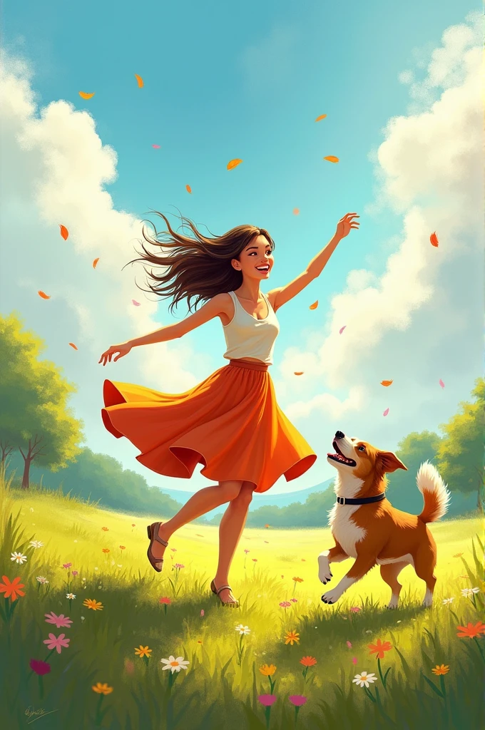 Woman dancing with a dog