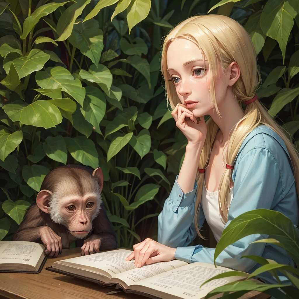 Jane Goodall studying primates