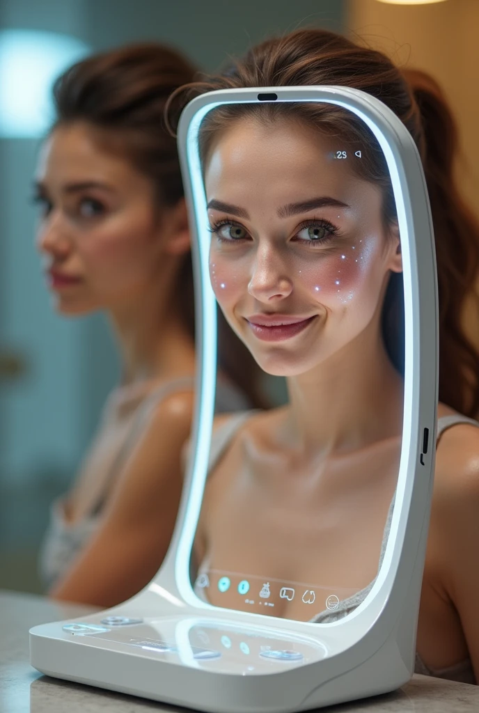 Make a mirror that is smart and helps you find skin imperfections to avoid going to a doctor and gives you makeup advice
