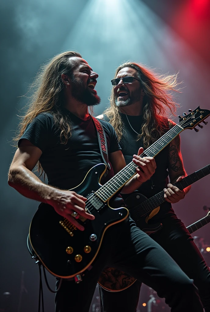 Max Cavalera playing alongside Andreas Kisser in 2024