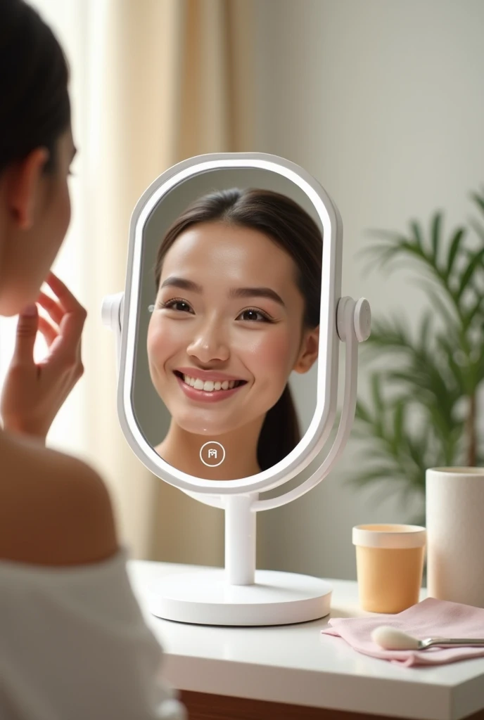 Make a mirror that is smart and helps you find skin imperfections to avoid going to a doctor and gives you makeup advice
,but it has to be a nice design ,just that the mirror is there and has buttons with different functions