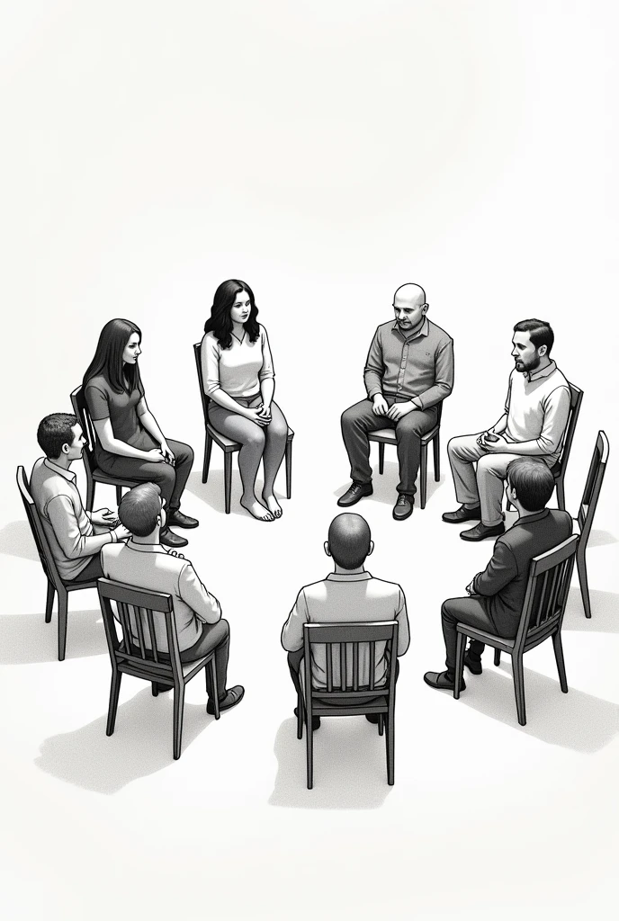 a groupe of people Séance dans un cercle in chairs, en se réunissant, Illustration simple, illustration, image dessinée, groupe,