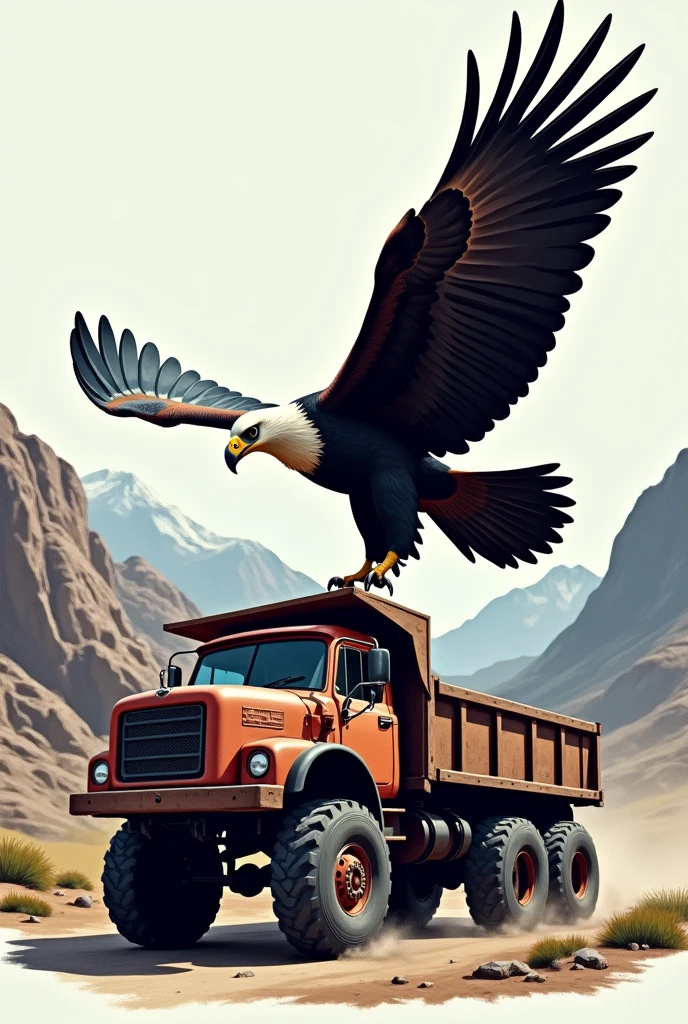 GENERATE ME A CONDOR FLYING ABOVE A TRUCK IN LOGO