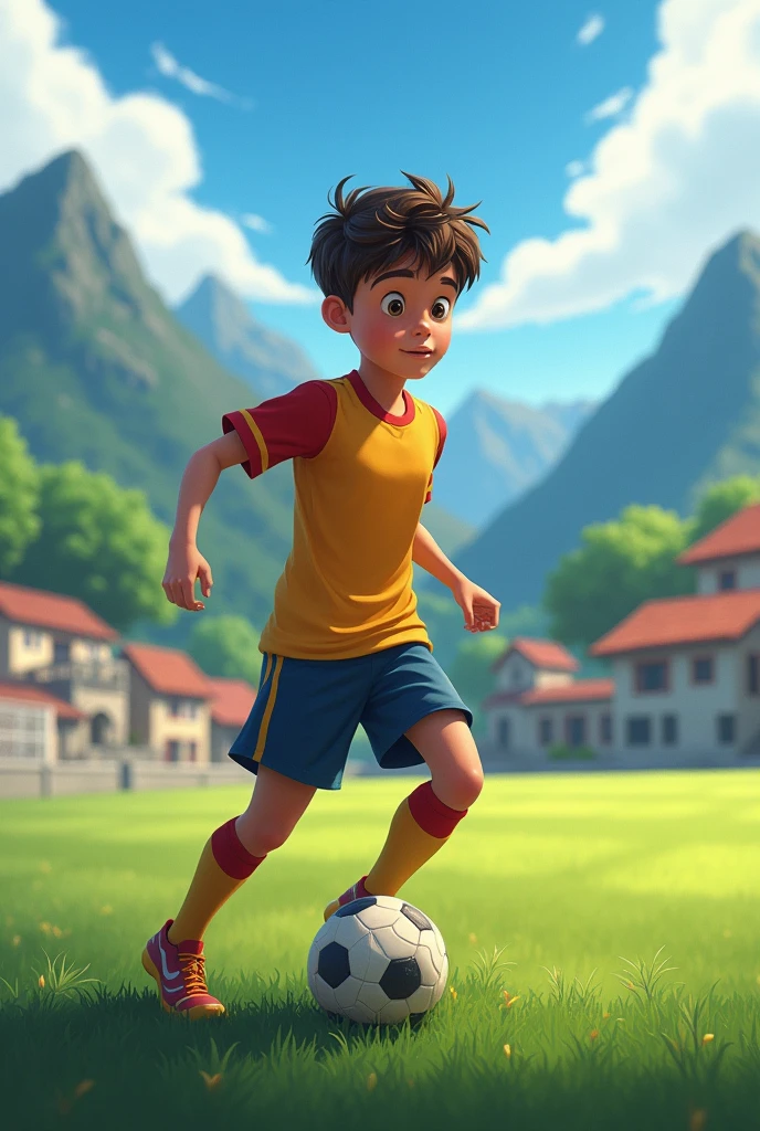 A Dream in the Dust In a small town surrounded by mountains and green fields, There lived a boy named Paul. He was 10 years old and had an overwhelming passion for football, which encouraged the arrival of a new coach. The Trial by Fire Don Roberto organized a local tournament to measure the skills of his new students.. Pablo and his teammates faced teams from nearby towns. Despite being smaller and having less experience, Pablo&#39;s team advanced to the final, largely due to his skill and leadership on the field.
An Opportunity in the City Pablo&#39;s success in the tournament did not go unnoticed. A talent scout who had come to observe the tournament approached Don Roberto after the match.. He told him about a football academy in the city that was looking for young talents., and Paul was the perfect candidate.
The Challenge of the City Life in the city was a whole new world for Pablo. The academy was big, with modern facilities and players from all over the country. Pablo felt like a fish out of water. The training sessions were intense., and the other players were faster and stronger. Some of them saw him as a simple village boy and did not take his presence seriously..
Pablo had a hard time adapting, but he was not willing to give up. He remembered the sacrifices his family had made so he could be there.. every day, tried harder, I trained harder and listened carefully to the coaches&#39; advice.
The Unexpected Friend In the midst of his struggle to adapt, Paul met Luke, a boy of his own age who had also come to the academy from a small town. Lucas was outgoing and always saw the positive side of things., something that Pablo needed in those moments of uncertainty.
The First Big Match After months of hard training, Pablo and Lucas were selected to play in a friendly match against one of the strongest youth teams in the