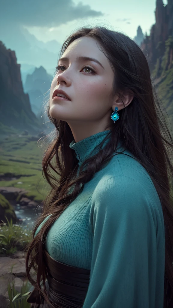cliff, (((Evil))), Detailed face, Trending on Art Station, Grass, (masterpiece:1), High resolution. by (James C. Christensen:1.2|Jeremy Lipking:1.1), ((cyan light)), Hilarious, ,