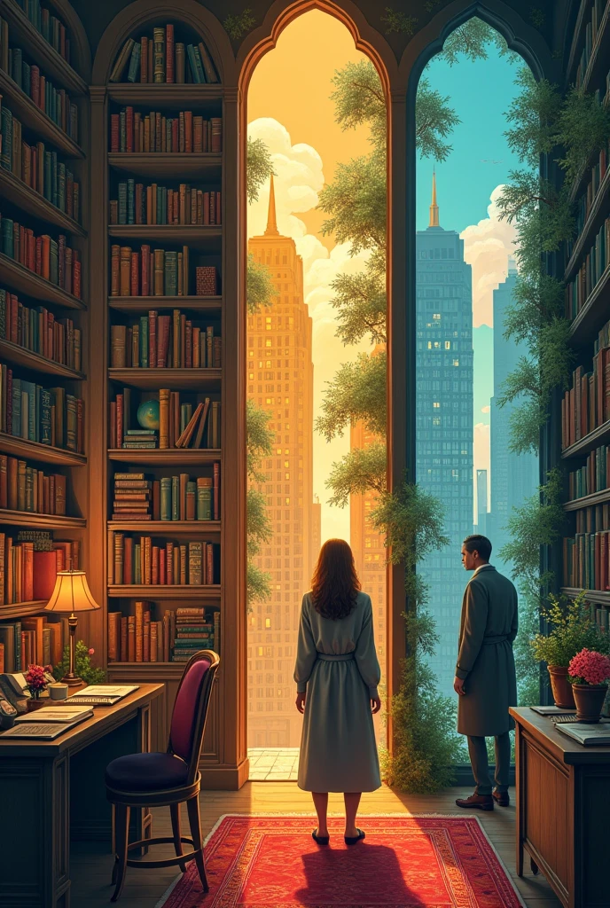 Create an image with the title: The three stories