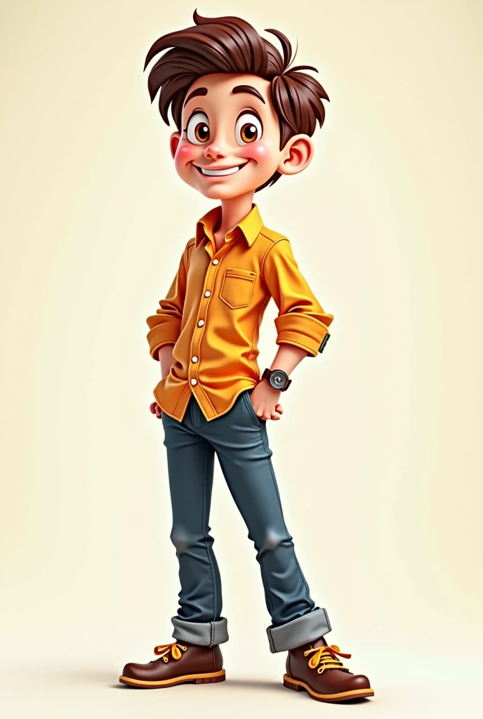 Young man cartoon style ,full body quality
