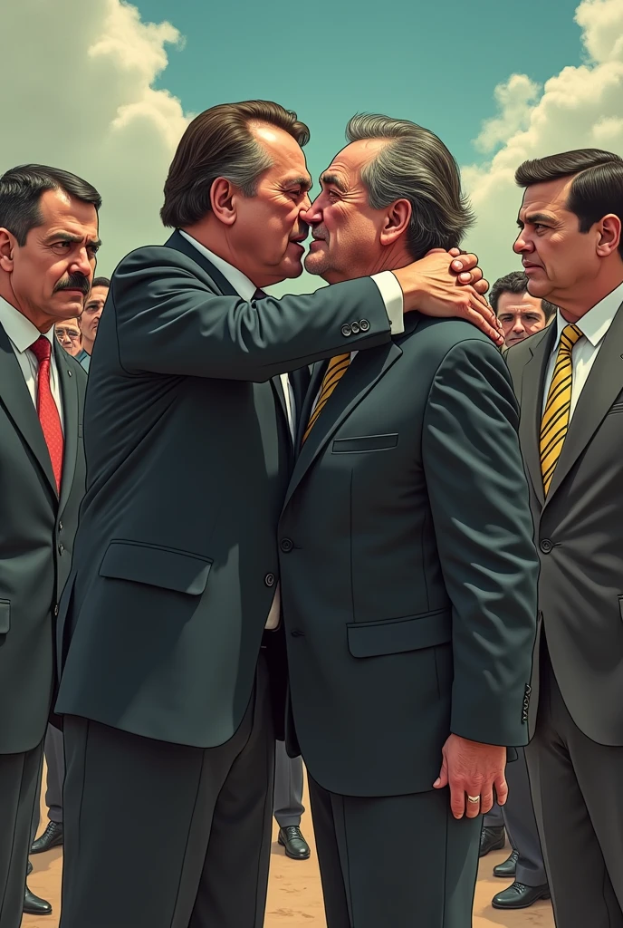 Bolsonaro eating Lula's ass