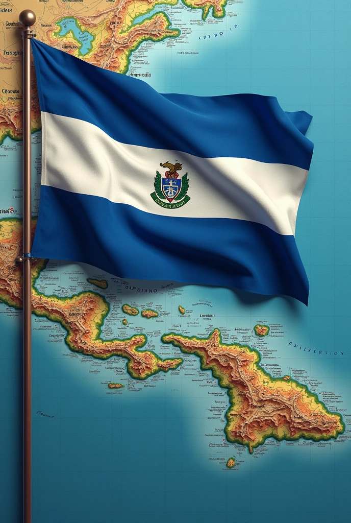 Honduras flag and map in one image