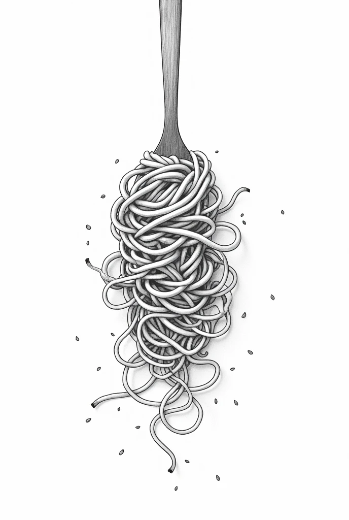 Best Quality, High resolution, masterpiece:1.2, ultra detailed, realist :1.37. , White background, monochrome, Line drawing, Sketch., Make sure the lines are clear and well defined for easy coloring.. espaguetti