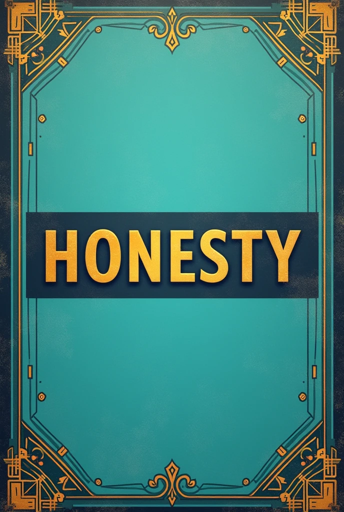 Make a flag that bears the name honesty and designs with turquoise, gold and black colors