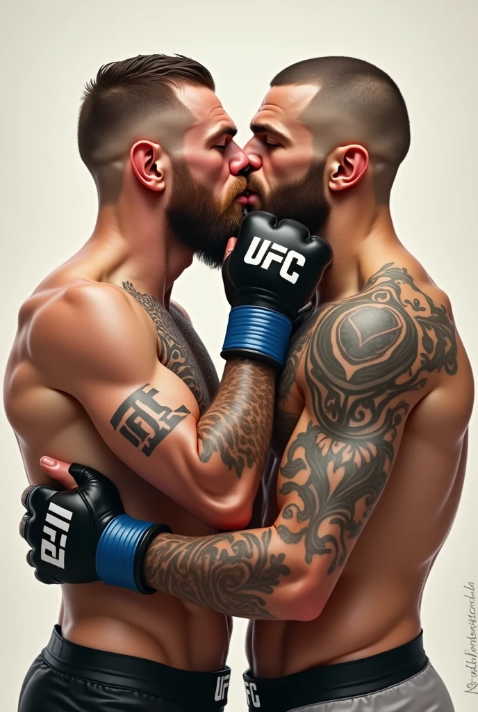 Conor Mcgrego kissing khabi realistic and cute style