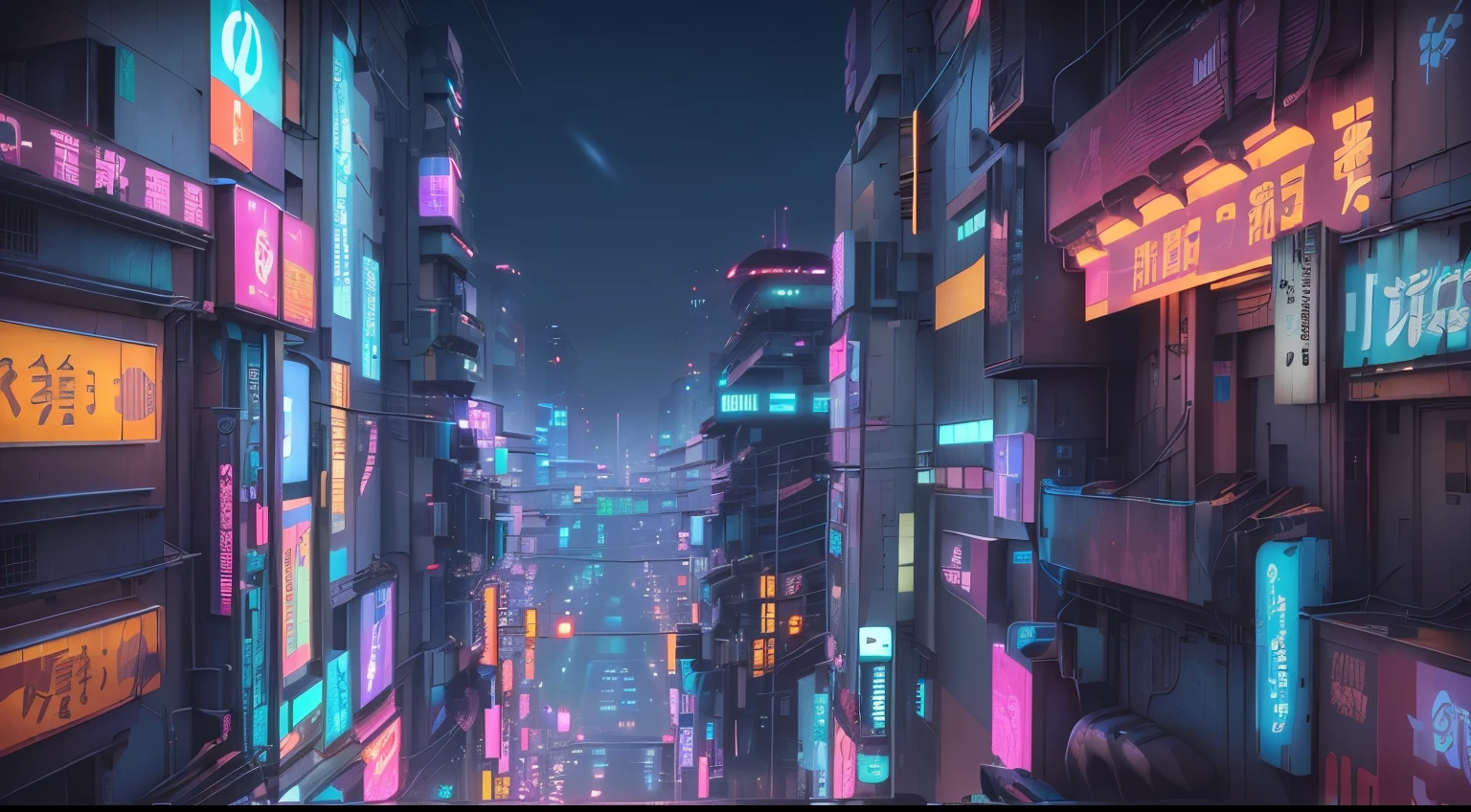 Night view of a city with neon lights and buildings, hyper-realistic cyberpunk city, futuristic cyberpunk night in Tokyo, cyberpunk streets in Japan, bustling cyberpunk metropolis, neo tokyo background, cyberpunk streets at night, in a futuristic cyberpunk city, street of the futuristic city, sci-fi cyberpunk city street, cyberpunk city street, beautiful cyberpunk city, hiper-realistic cyberpunk style, futuristic street
