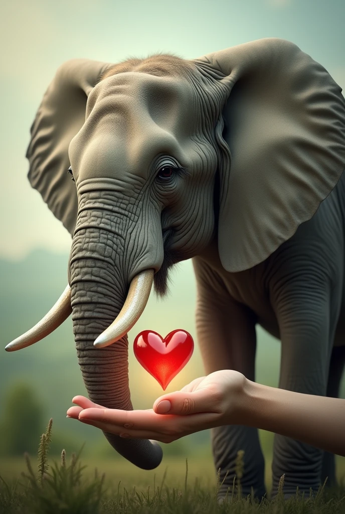 (n elephant, a heart and an outstretched hand to symbolize empathy. I hope you like it.