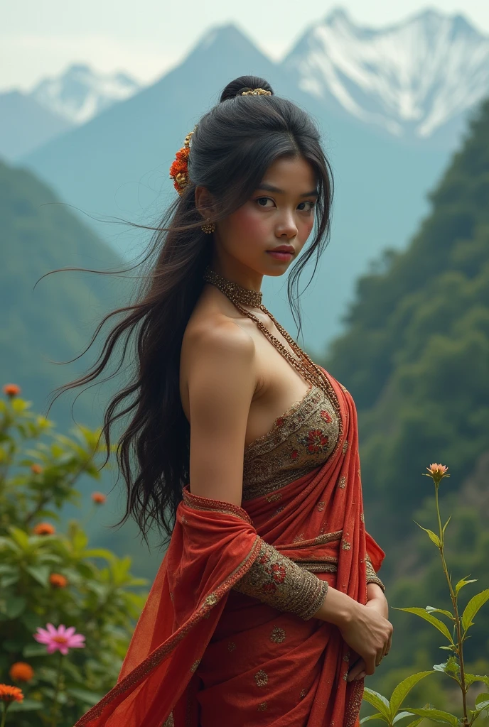 Sexy figure girl in nepali