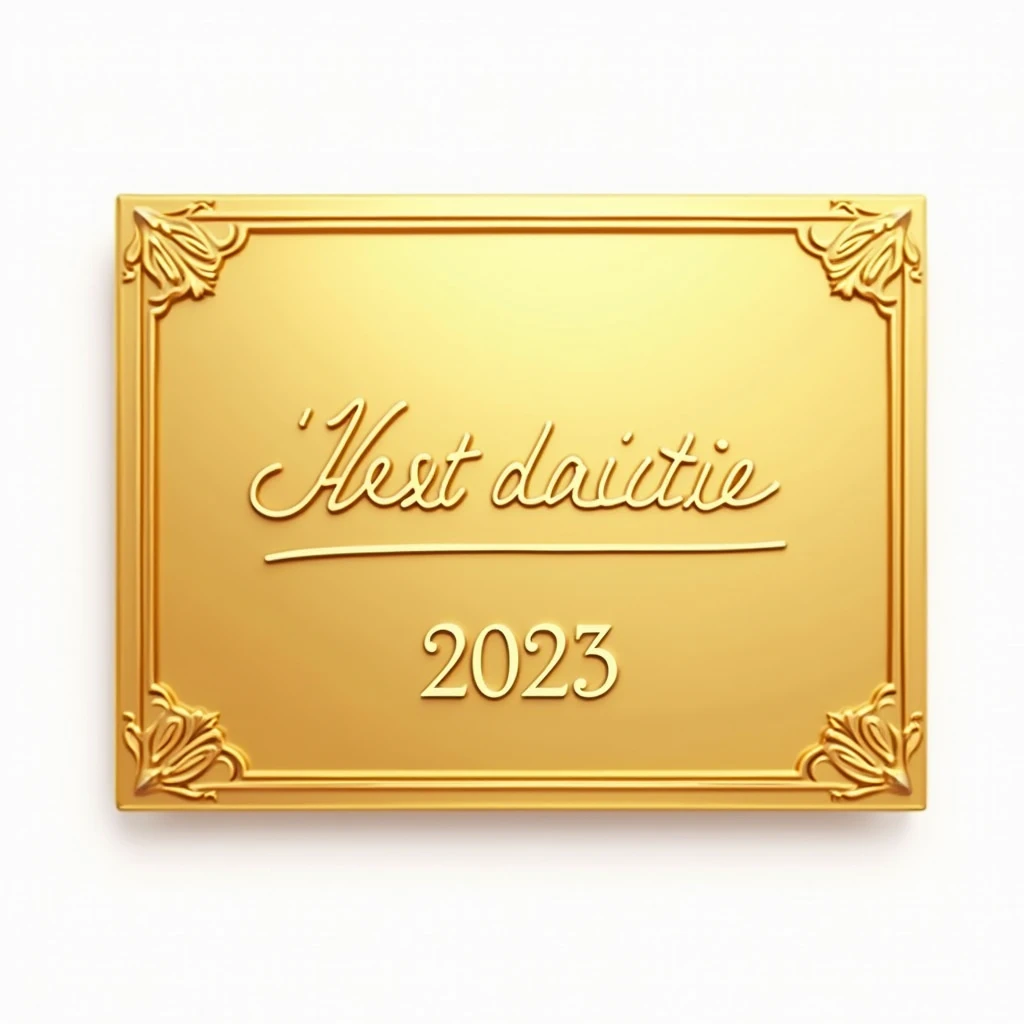 create a gold certificate with signature "Best Dating Site 2023", It's supposed to look like an order, png, without background, przezroczyste tło. it's supposed to look a bit like an icon