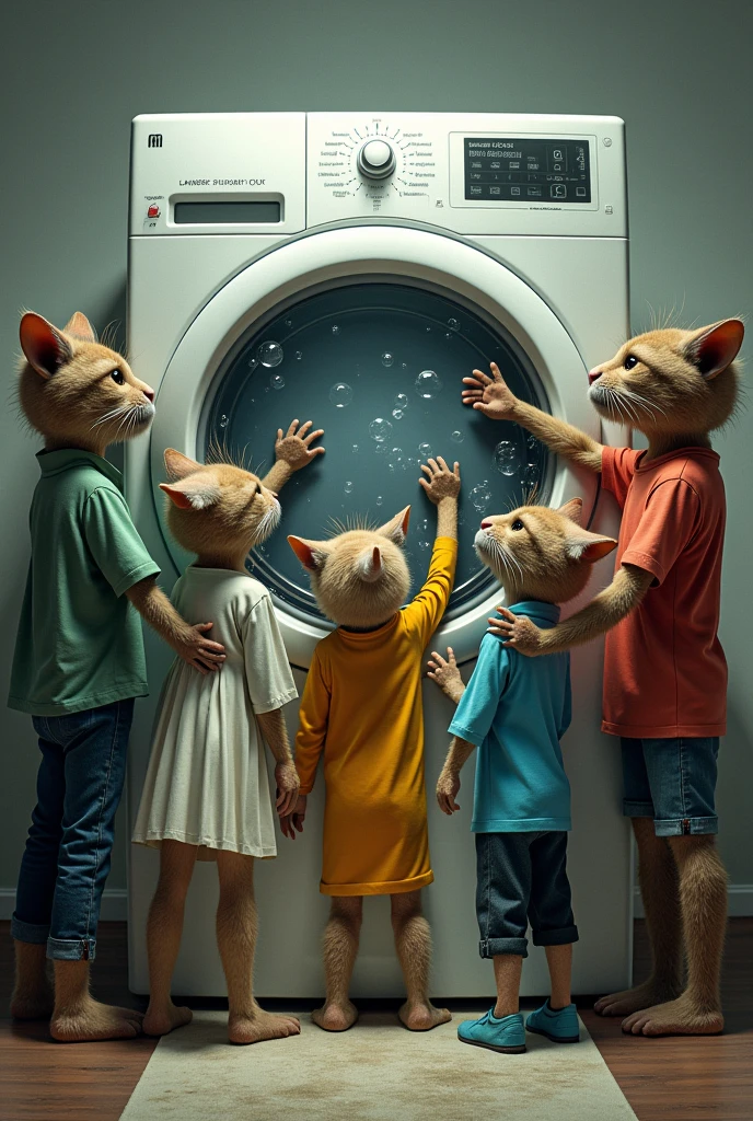 clothes that reach the glass of a washing machine