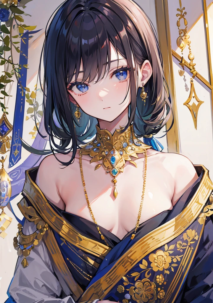 Dancing girl, ((best quality)), ((masterpiece)), (very detailed, most detailed, official art, beauty and aesthetics: 1.2), nudity, blindfold, armpits