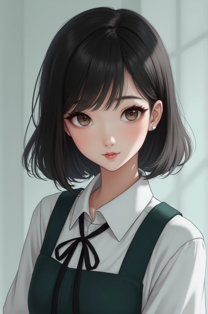 Extremely beautiful Asian school girl in uniform