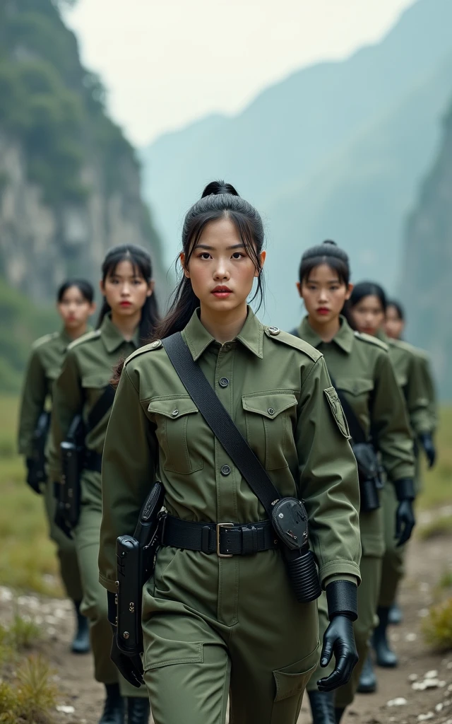 Chinese female soldiers，Gallant