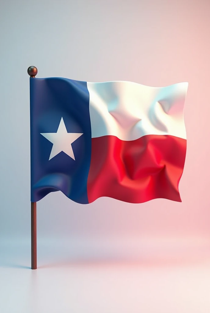Texas flag logo in 3D with the colors of Texas