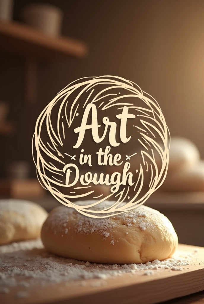 A bakery logo called Art in the dough, very detailed without people
