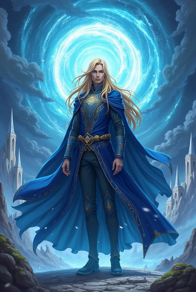 Blonde male wizard anime