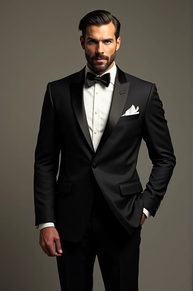 Man in formal suit on his tuxedo