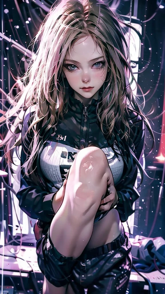 25-year-old young woman: 1.3, Long hair: 1.2, Sports suit: 1.2，Sports vest，sports Shorts，pink，Female movements, square: 1.2, light, Surrealism, Ultra HD, precise, Super Detail, Textured Skin, High Detail, best quality, 8K，Full body image，City，Standard yoga poses