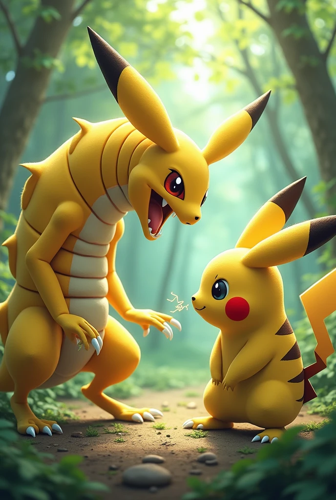 digimon Kunemon vs pikachu