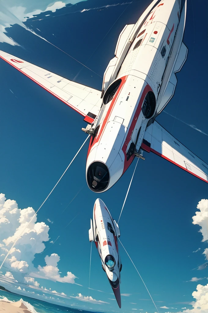 A spaceship falling into the ocean, high resolution,
