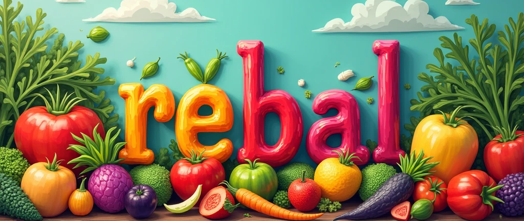 CREATE A FUND OF FRUITS AND VEGETABLES WITH THE WORD REBAL