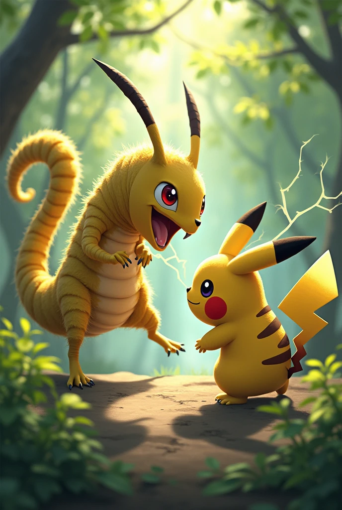 digimon Kunemon vs pikachu