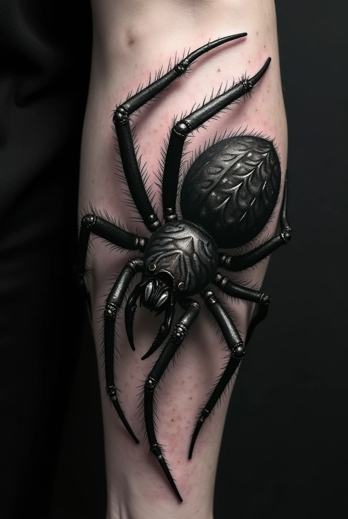 Dark realistic spider tattoo 
