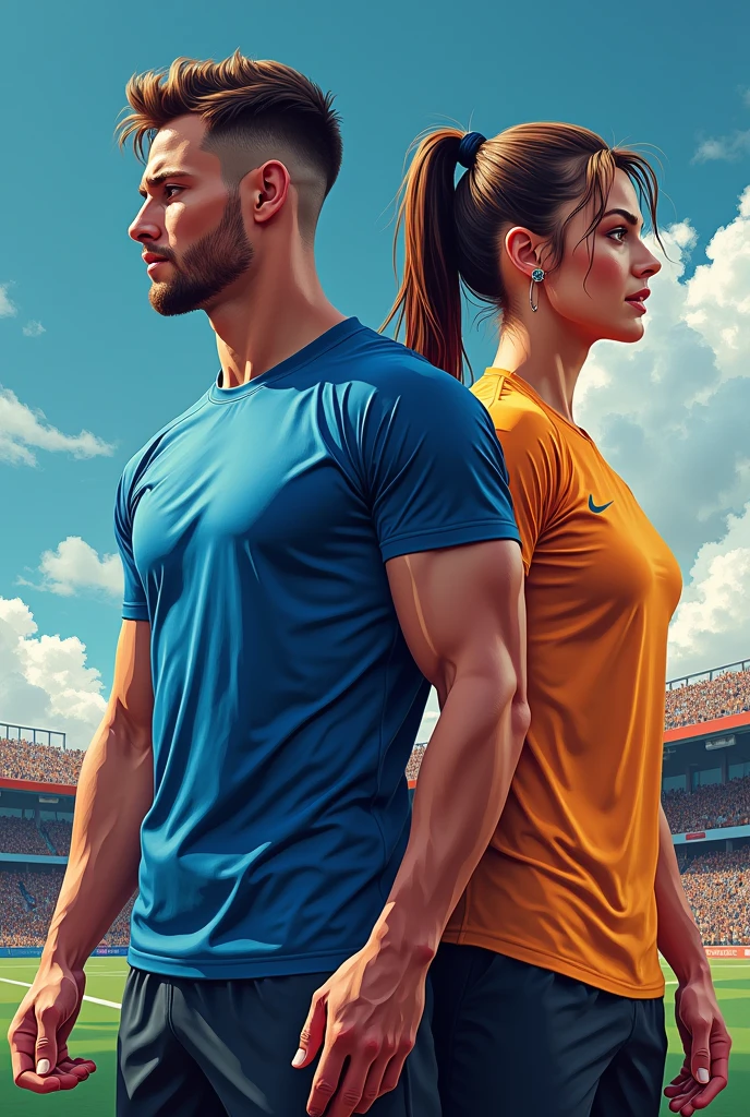 Create men and women sports games shirt template