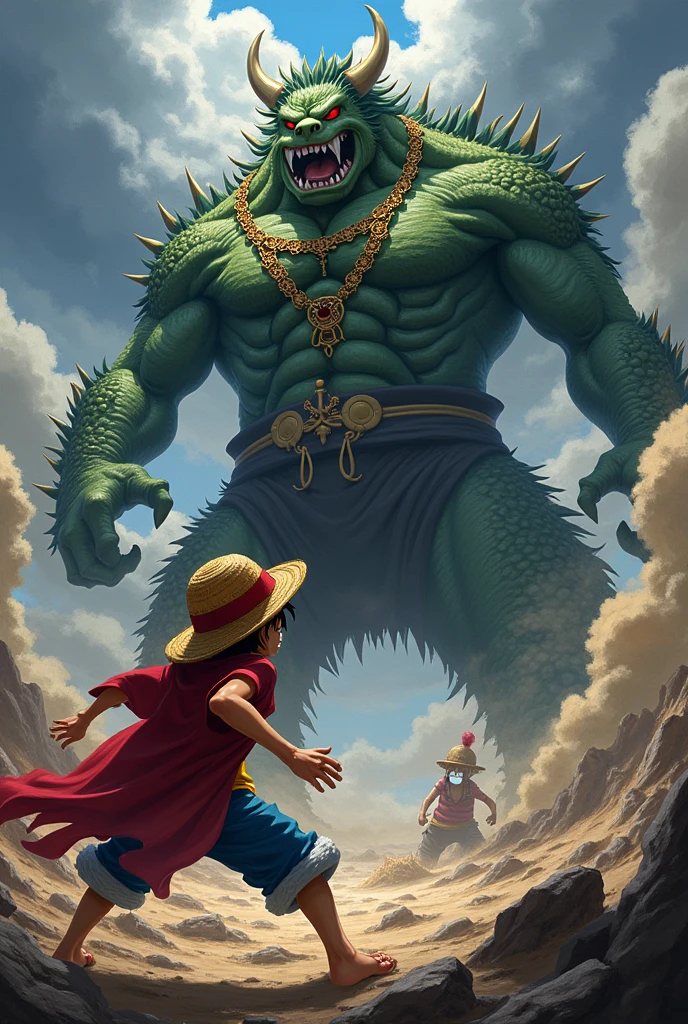 One pice luffy ger5 with kaido battle