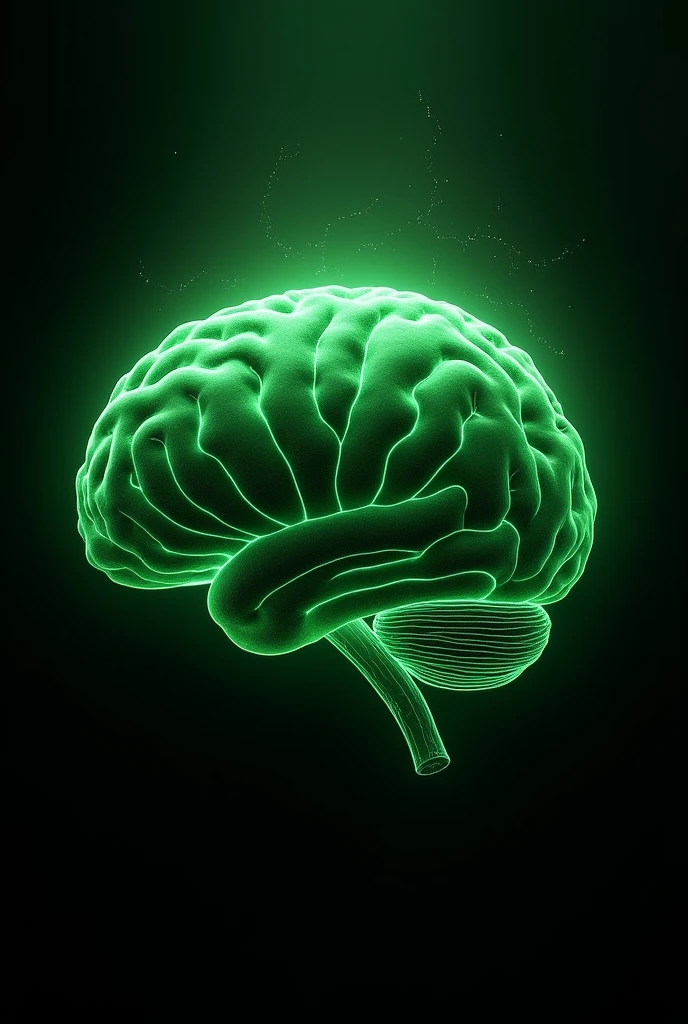 Crie uma imagem de um celebro🧠 verde