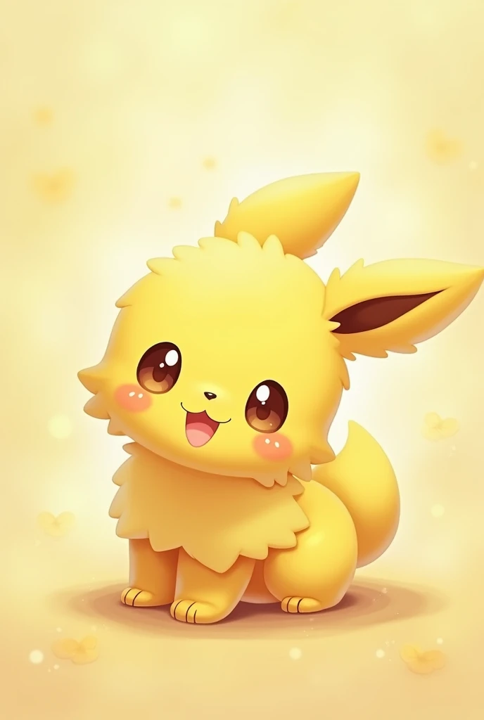 Pokemon style cartoon that doesn't exist and is pastel yellow in color
