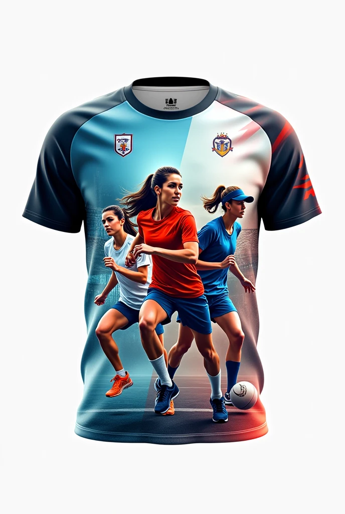 Create men and women sports school games shirt template 
